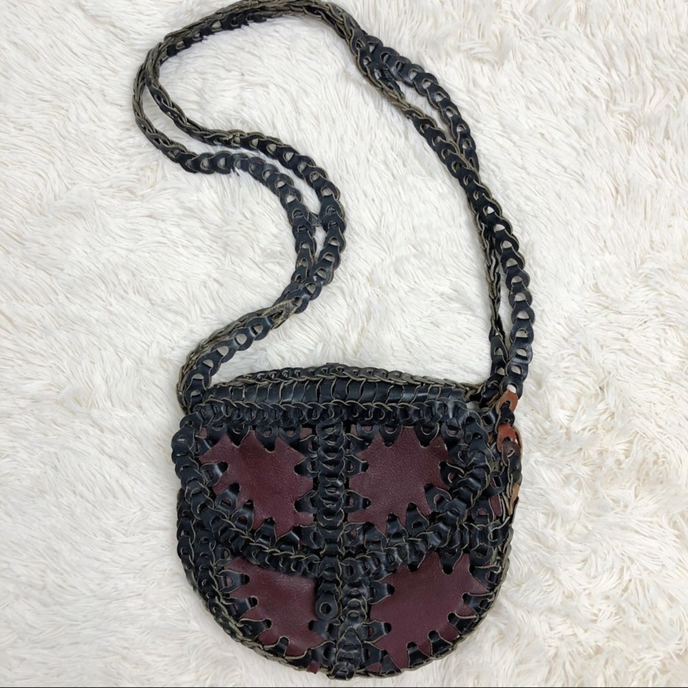 Vintage Leather Patchwork Bohemian Crossbody Mess… - image 6